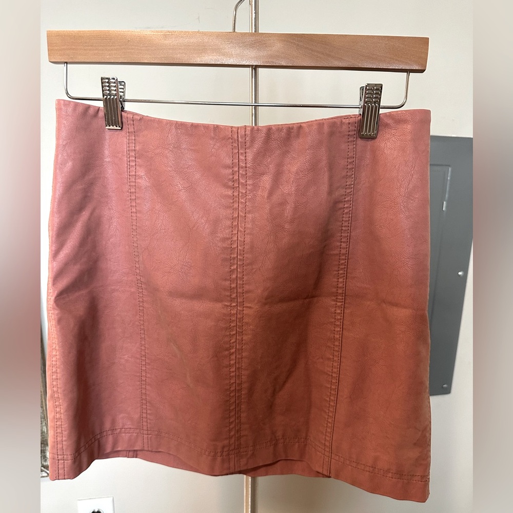 Modern Femme Blush Leather Skirt